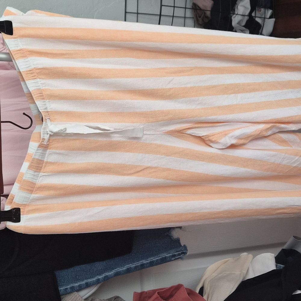 Like NEW! LOFT Orange and White Striped Pajama Bottoms